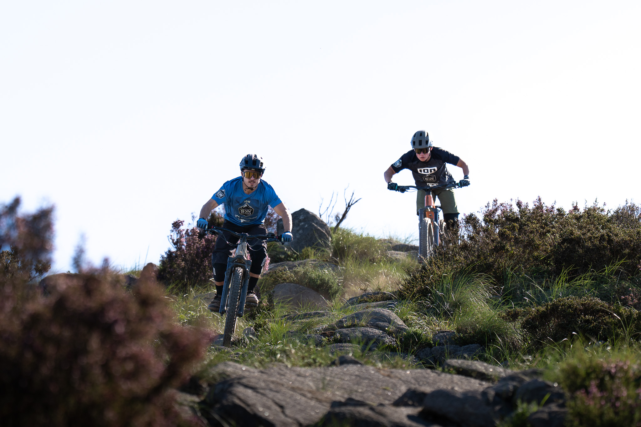 Fast singletrack descending through the hills