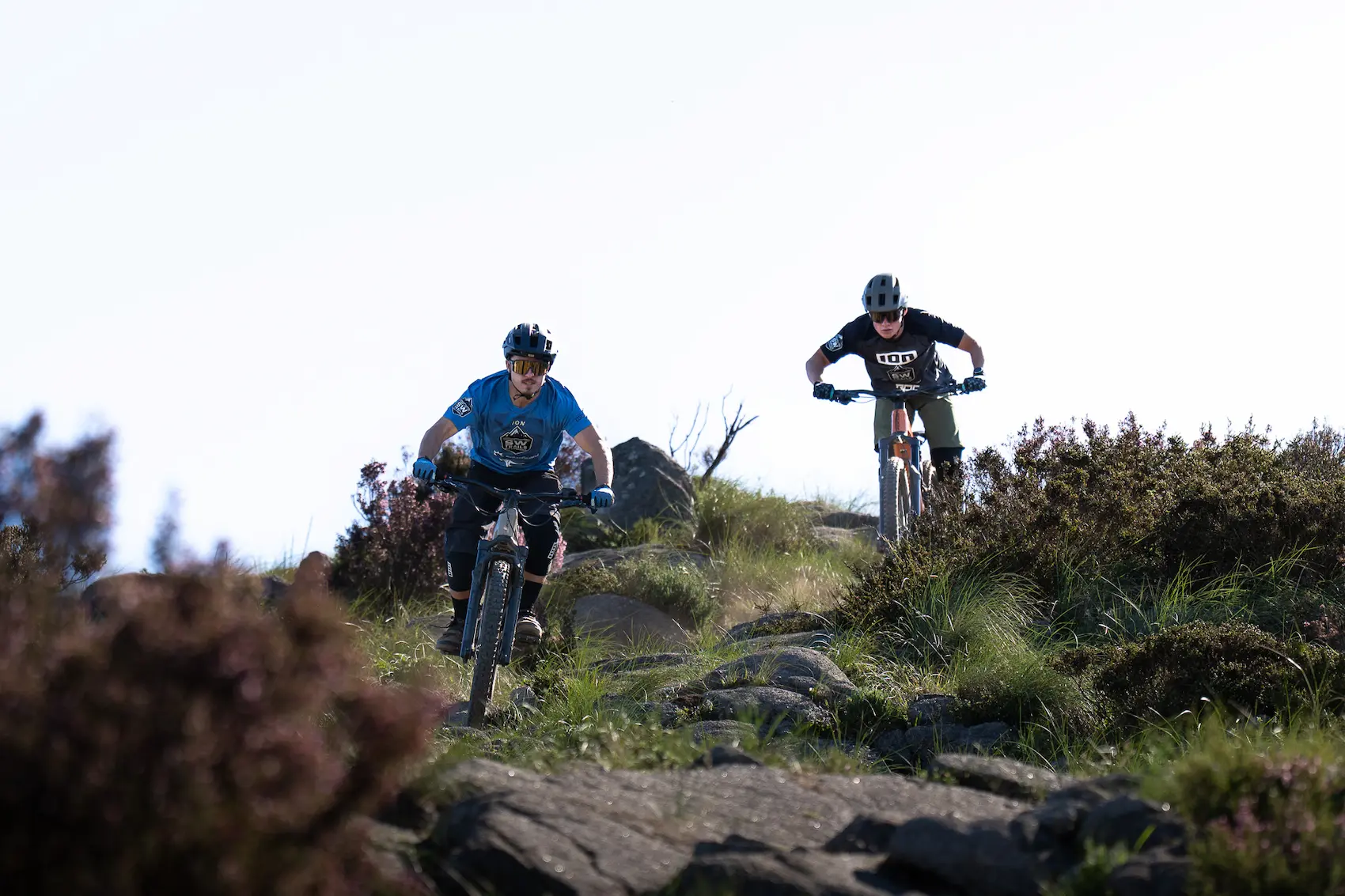 Fast singletrack descending through the hills