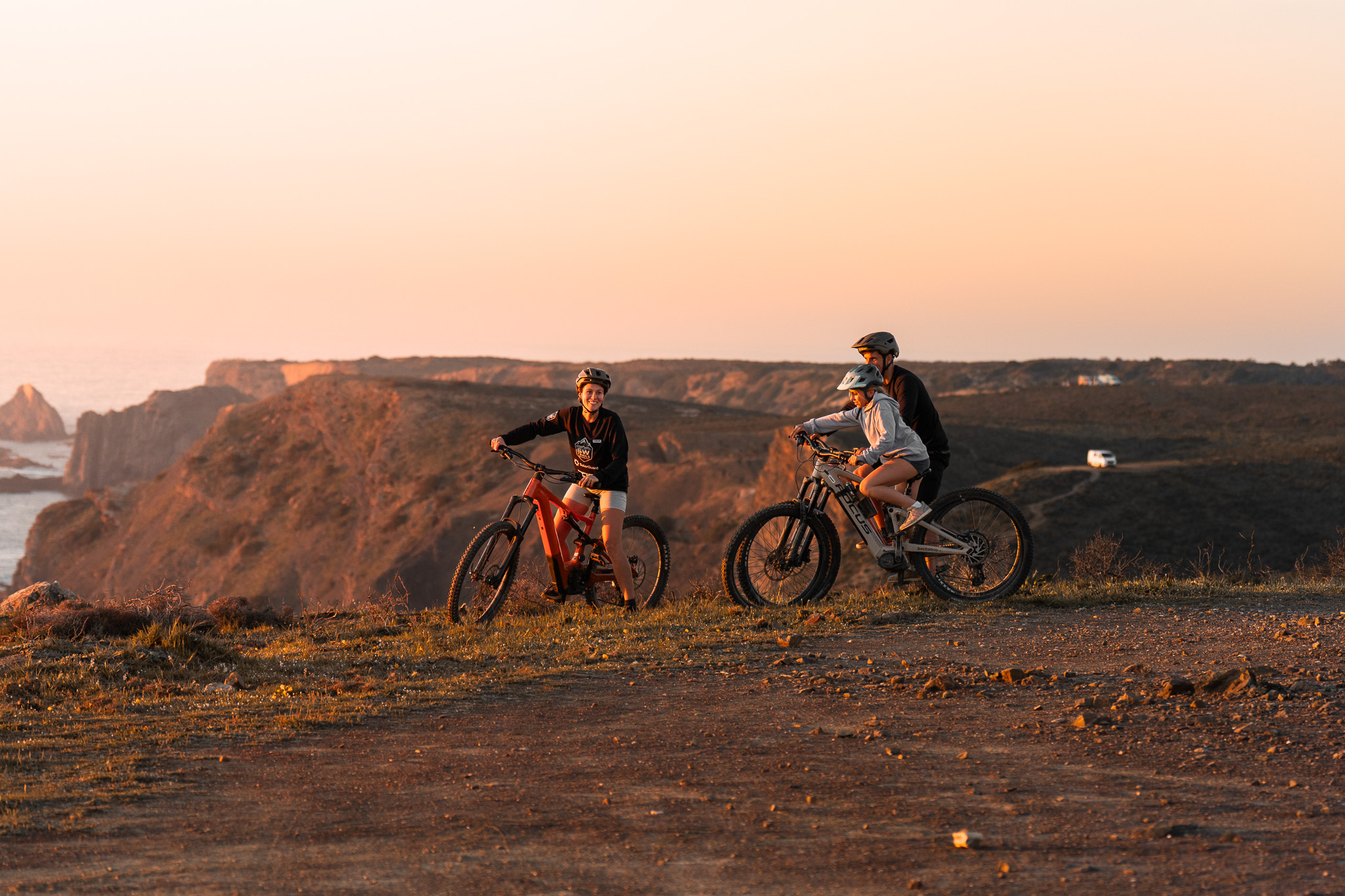 Golden hour mountain biking on the Sunset Ride tour in the Southwest Algarve